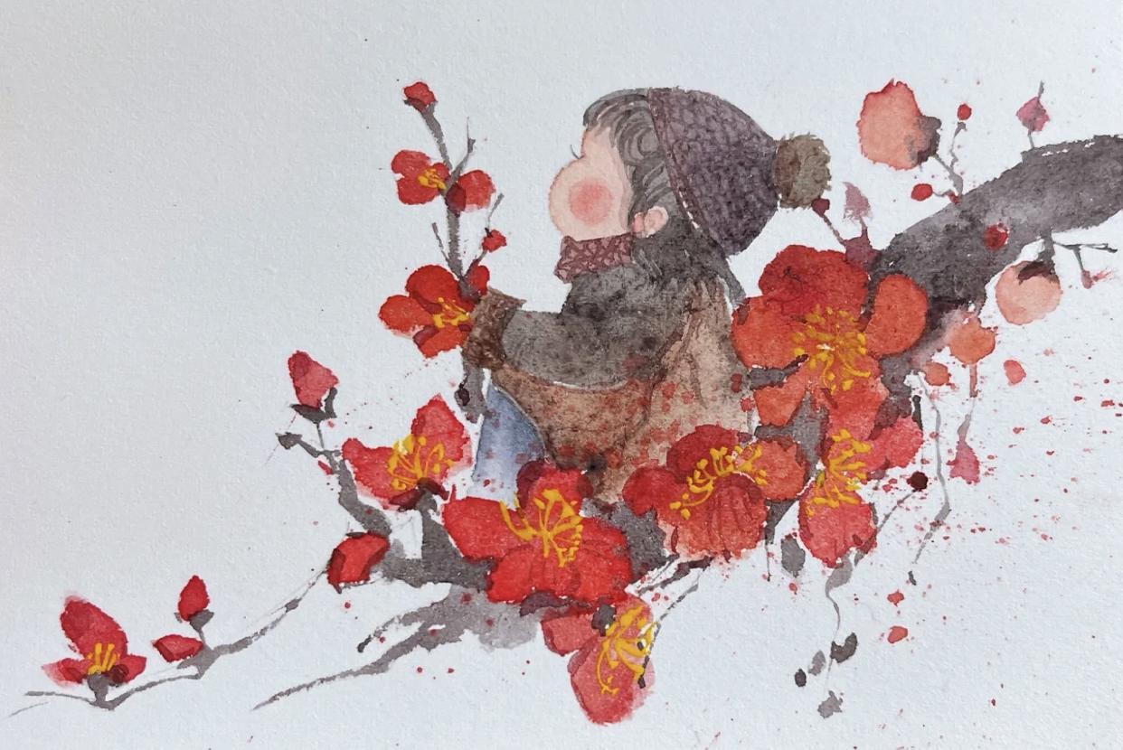 古风小插画q版萌可爱,可爱的古风人物插画