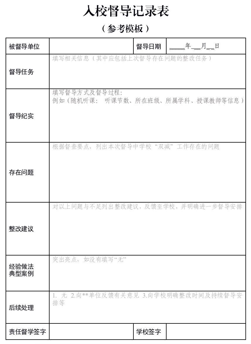 国务院教育督导委员会办公室发布《责任督学“双减”实地督导工作指引》