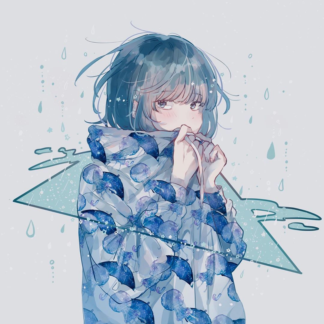 颜色丰富明亮吸引人的治愈系插画,蓝色星空插画