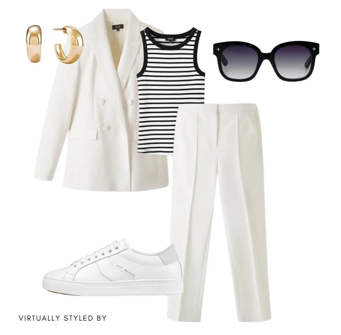 蓝白黑色搭配图片,蓝白怎么搭配出高级感