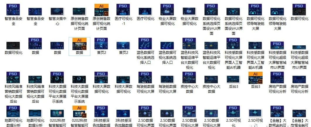 数据可视化大屏模板源文件,数据可视化大屏ui设计基础教程