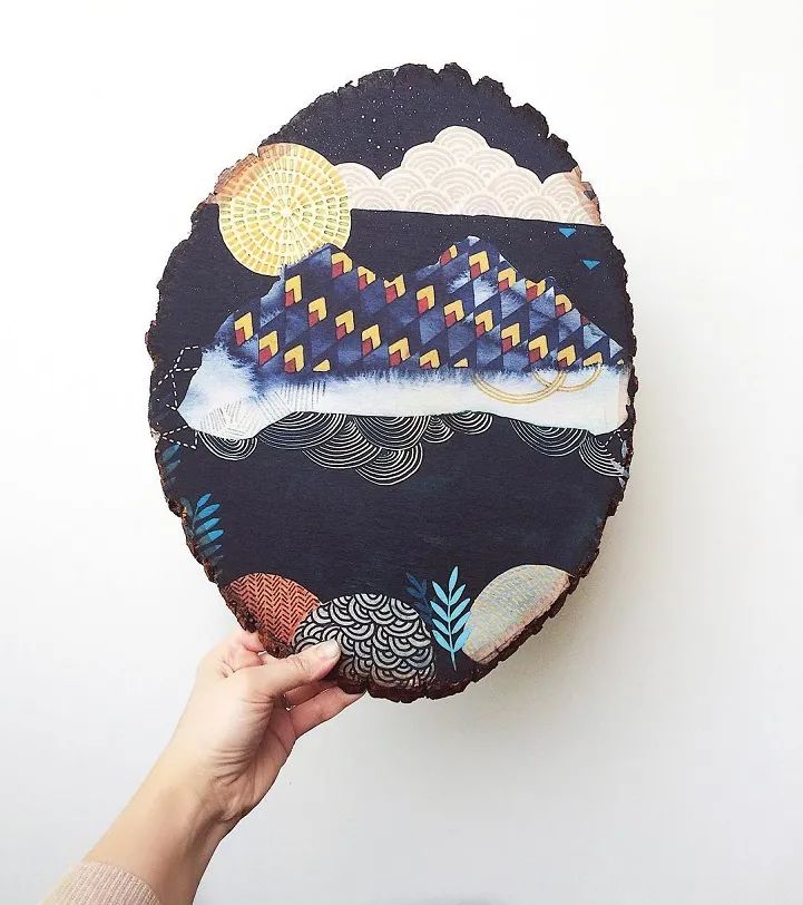 绘画风景中的山水,石头上画风景画简单