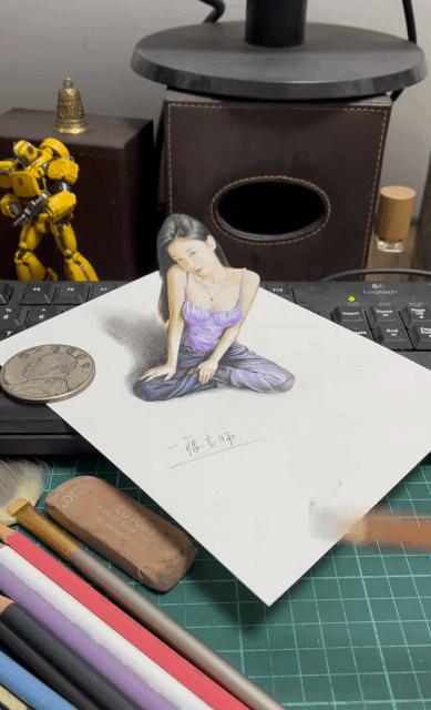 3D绘画牛人多厉害？画出真假难辨的“立体美女”，震惊500万网友