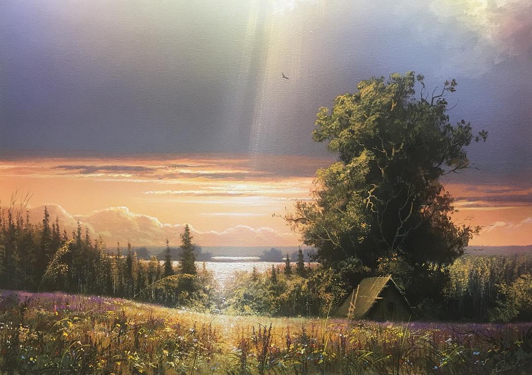 画家维克多风景画图片,维克多丙烯风景画颜料