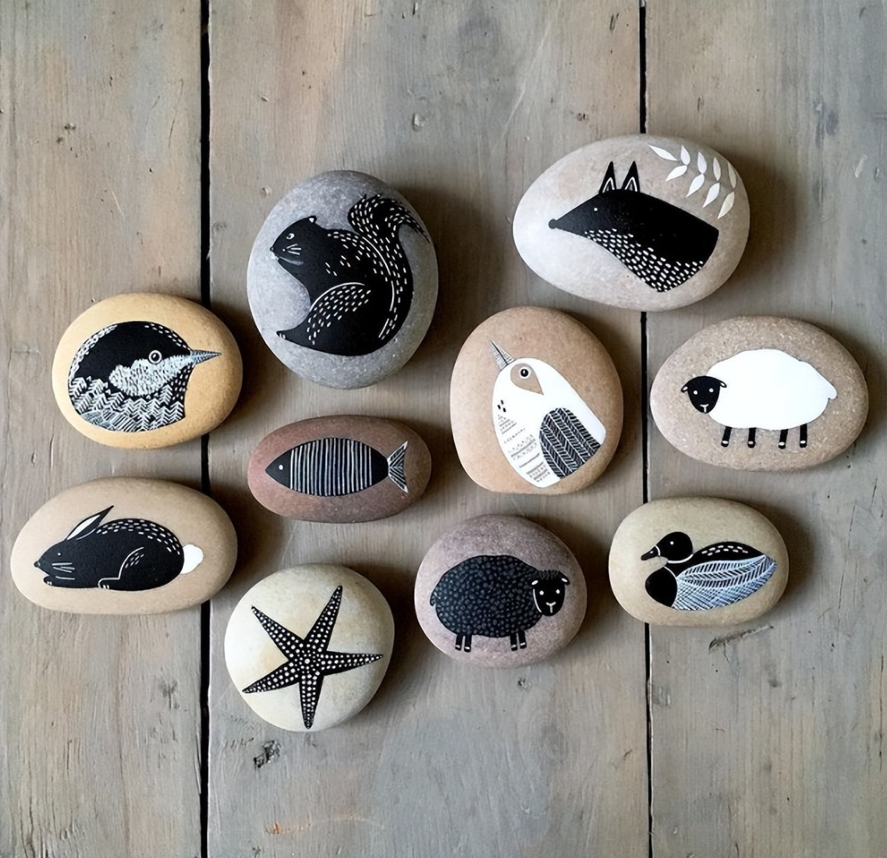 创意石头画简单儿童,石头画创意简单