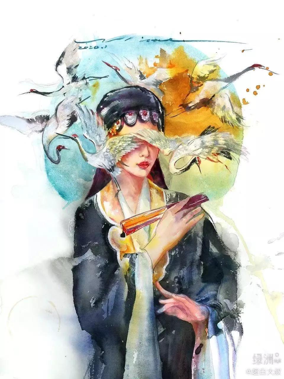 他是抖音水彩第一人，画面充满水墨意境，质感优秀！150万人盛赞