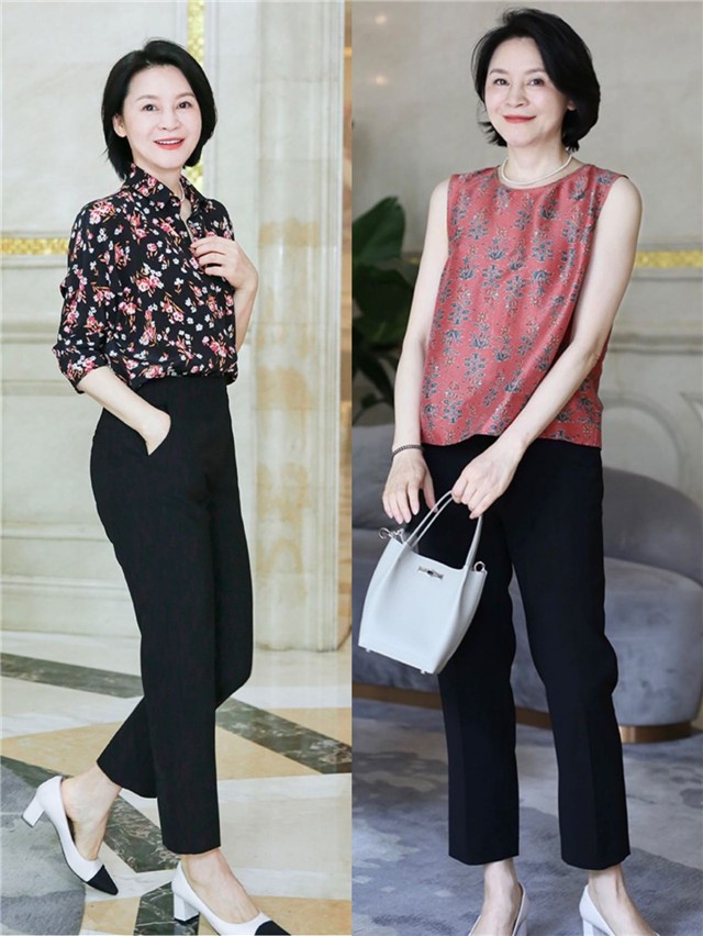 中年人阔腿短裤搭配什么上衣,中年女人穿上这条裤子好时髦