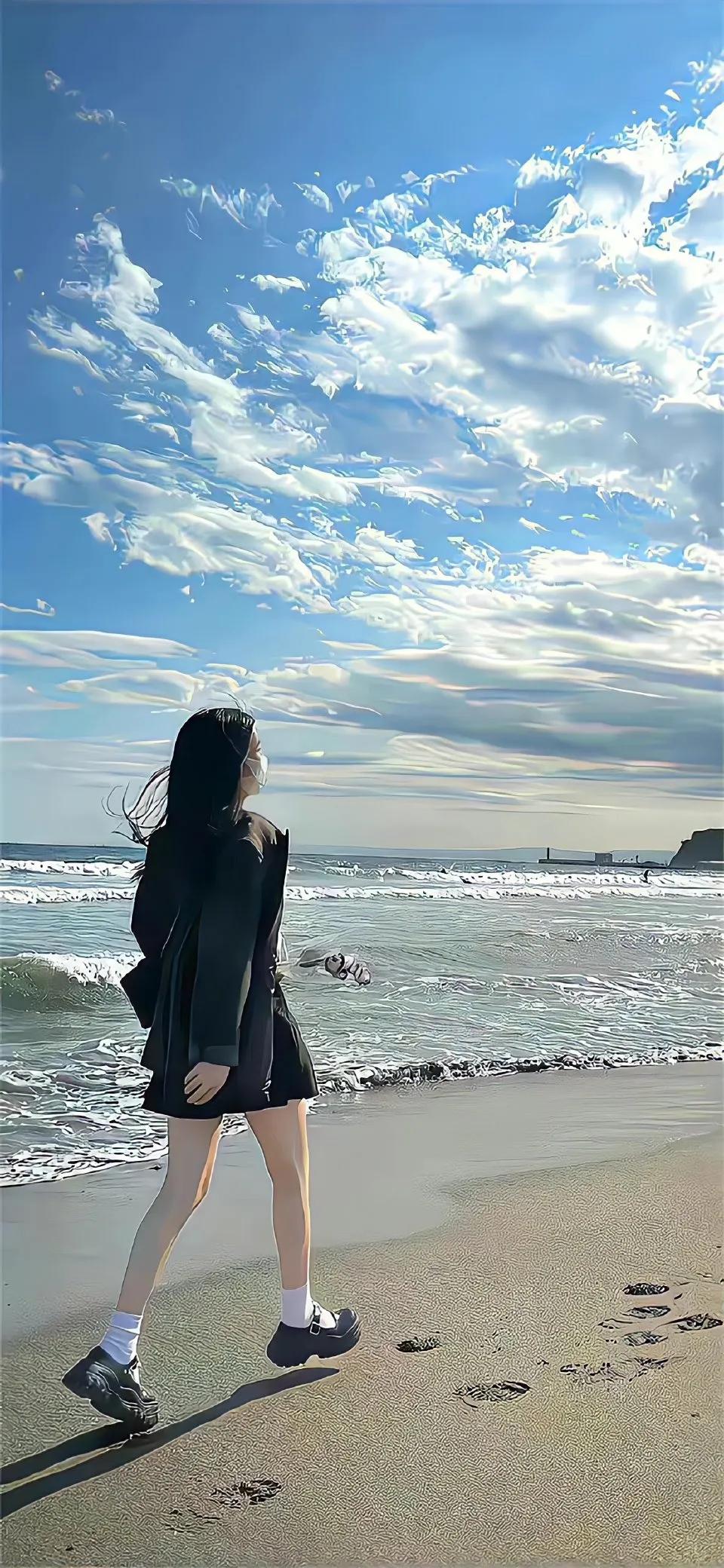 艾弗森背影壁纸高清大图,情侣壁纸ins高级质感海边背影