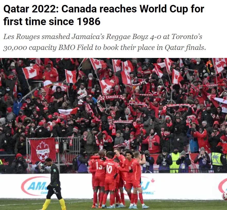 北美世预赛三阶段加拿大对牙买加,时隔28年再进世界杯4强