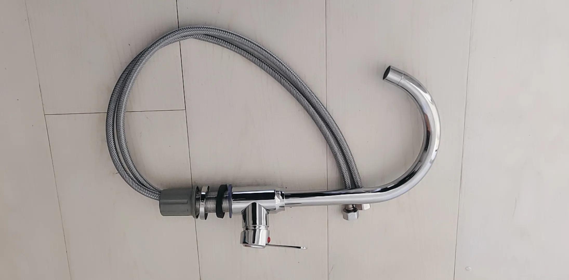 浴室明管冷热水龙头安装示意图,洗手盆水龙头冷热软管如何安装