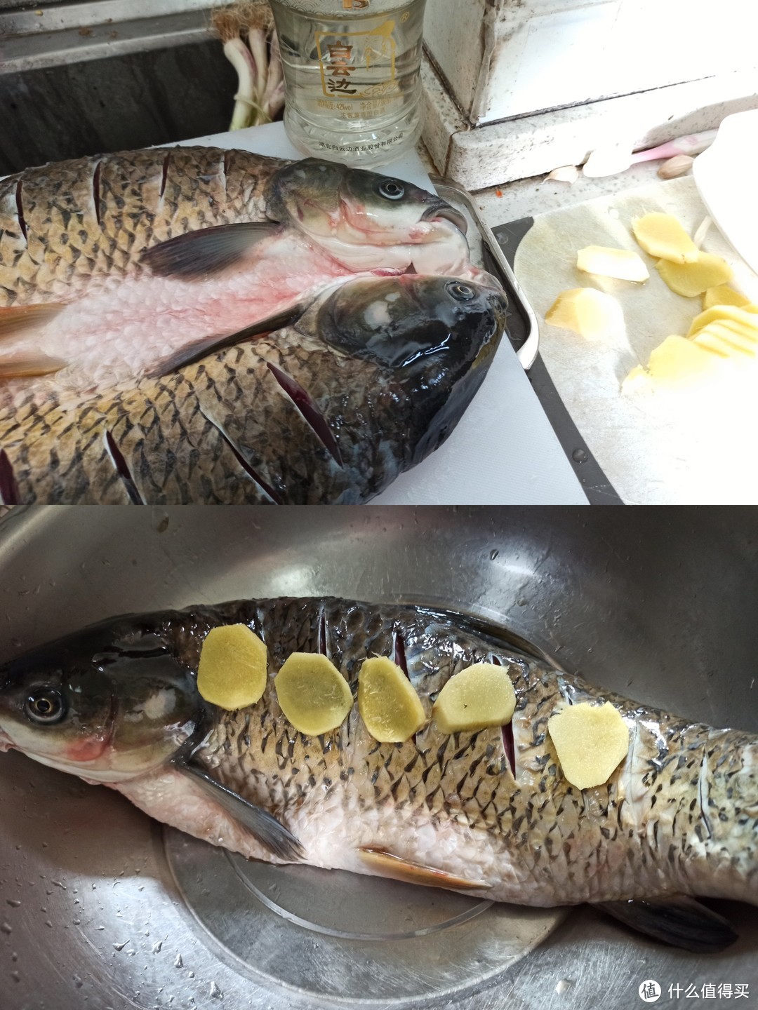 煎鱼的家常做法香煎草鱼,一条大草鱼做成一桌火锅