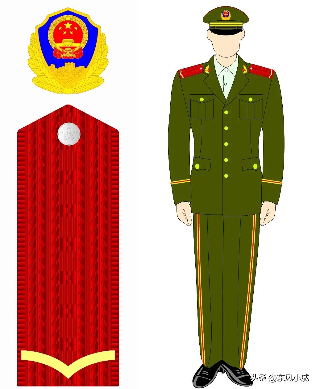 99式*警武**部队警衔，颜值最在线的一套军衔和军服