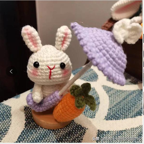 小白兔和胡萝卜钩针玩偶图解,钩针小白兔图解教程视频