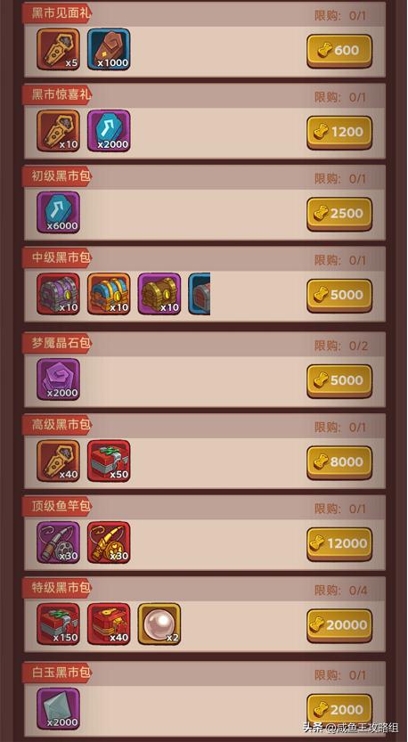 咸鱼之王江湖商店,咸鱼之王江湖黑市活动攻略