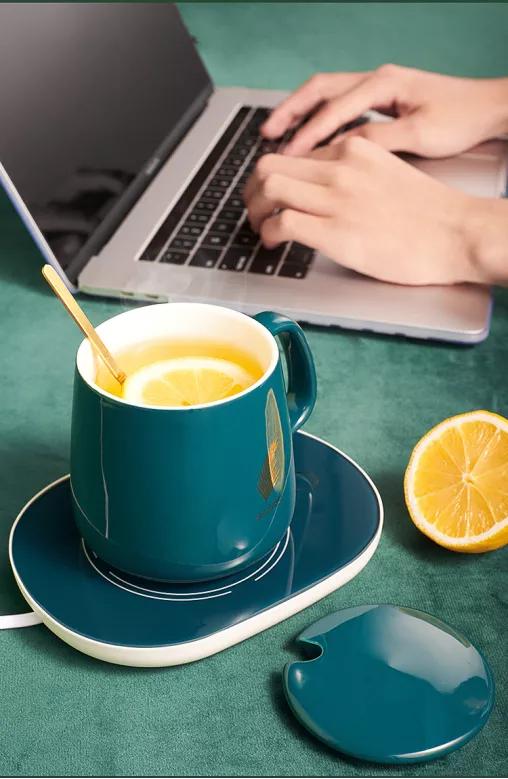 新款55度智能加热自动恒温杯垫,55度恒温杯垫多功能加热神器