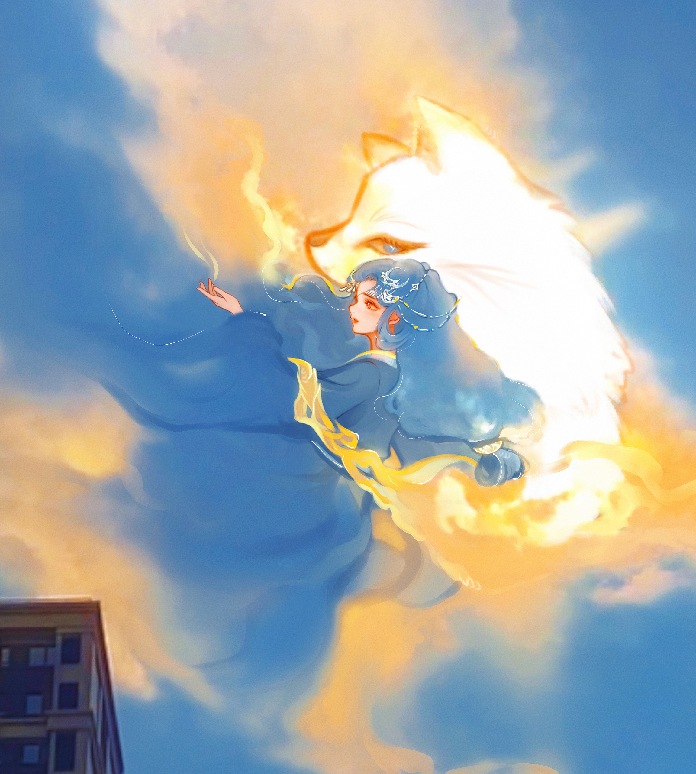 插画白云怎么画,插画壁纸蓝天白云风景