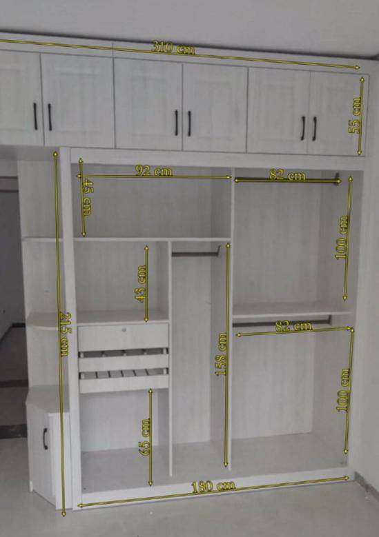 定制衣柜的尺寸一般是多少,各种衣柜定制板材报价