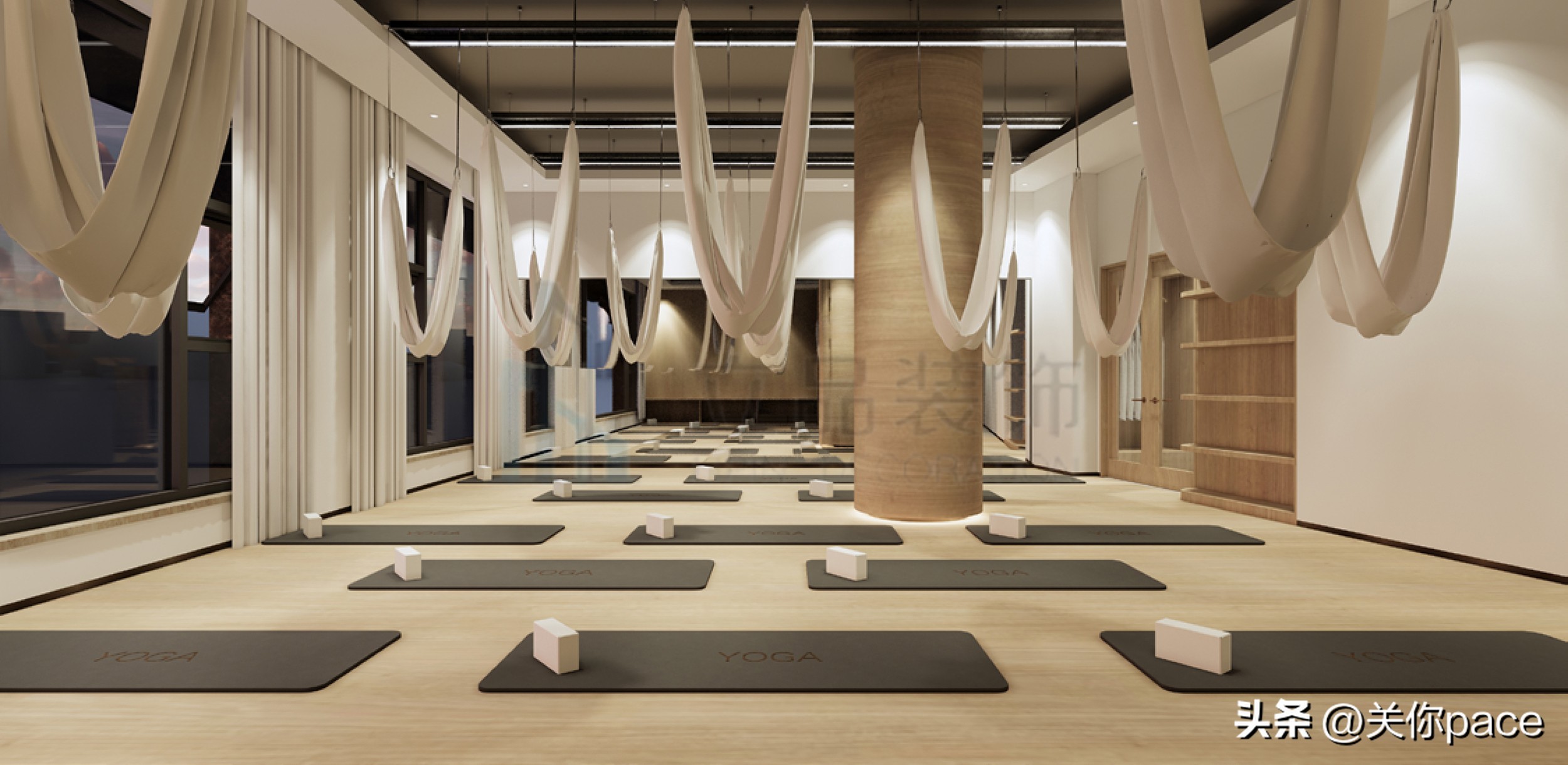 普拉提瑜伽馆一楼设计,1000平瑜伽馆全球设计案例