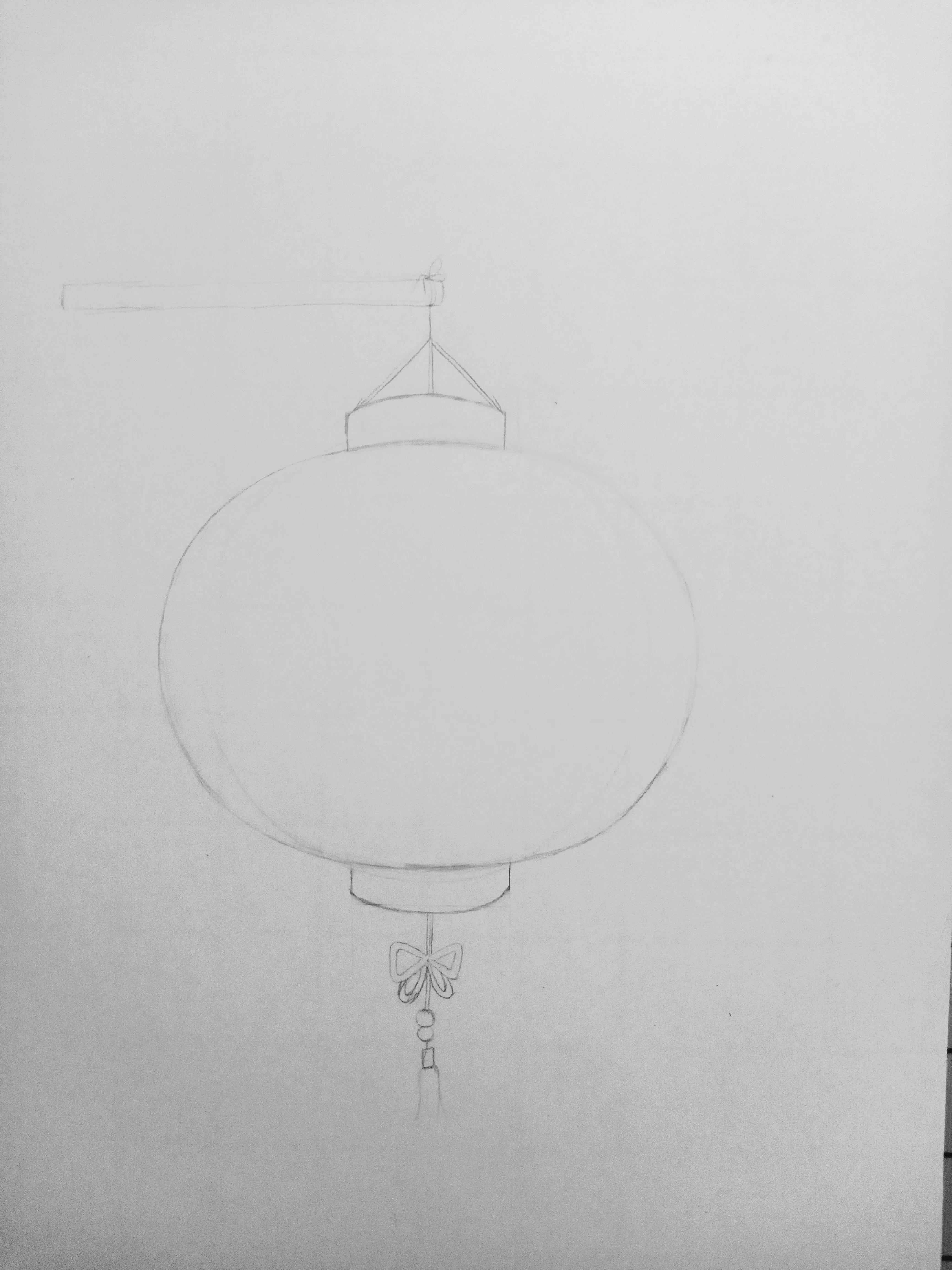 灯笼绘画教程,灯笼线描画教案