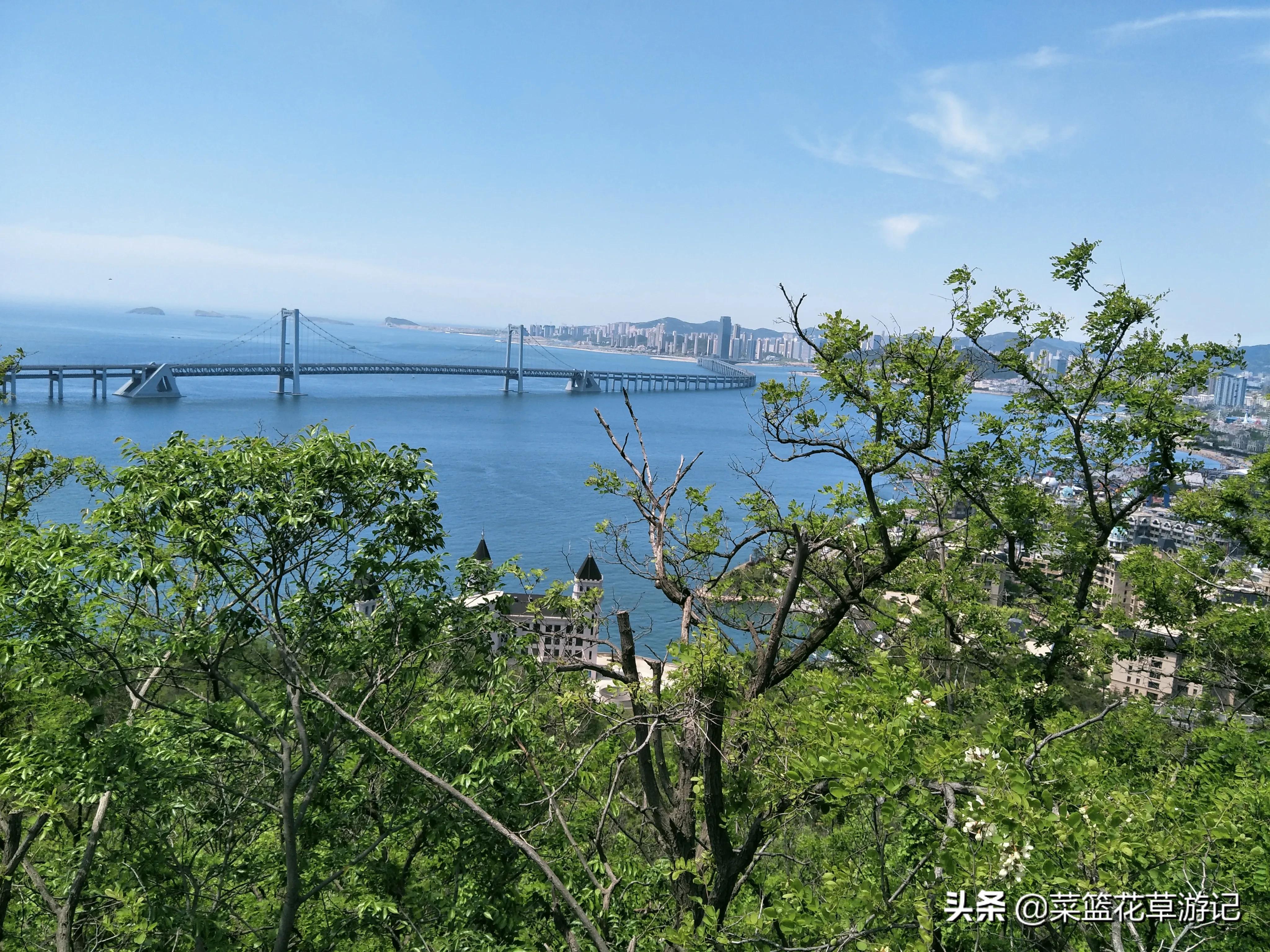 夕阳西下大连跨海大桥最佳观景地,大连莲花山观景台跨海大桥视频