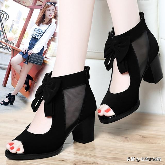 鱼嘴鞋坡跟搭配,鱼嘴鞋坡跟鞋