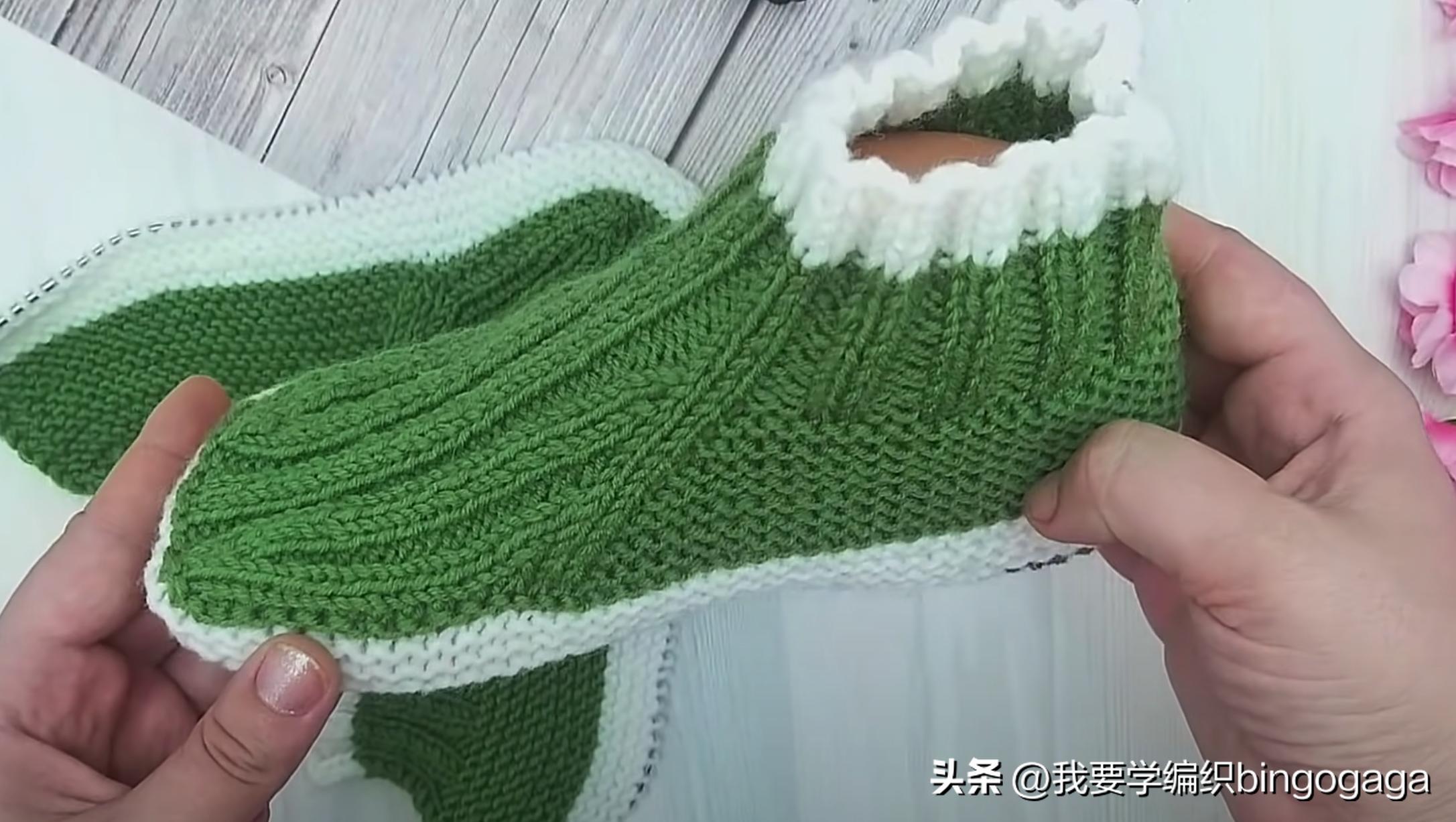 一片式毛线袜的织法,一片式织袜子