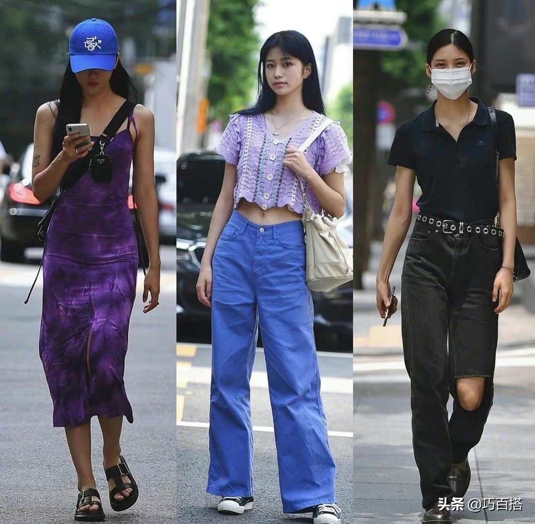 韩国明星街拍穿搭,韩国街拍穿搭素人
