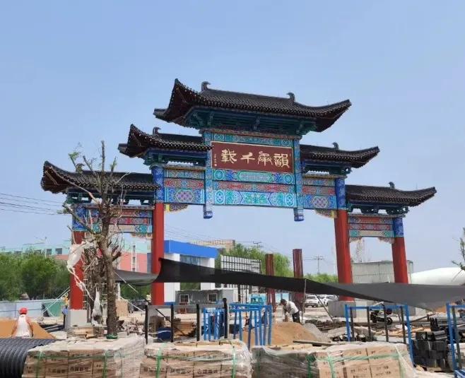 水泥仿古建筑牌楼制作,古建石雕牌坊牌楼门楼