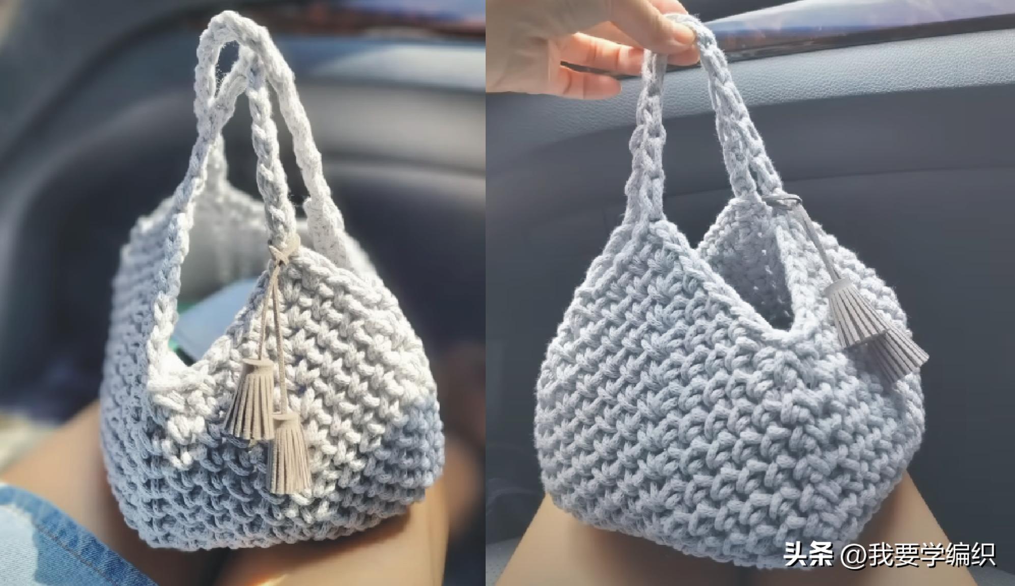 适合小姑娘提的手提包编织教程,小巧型编织包