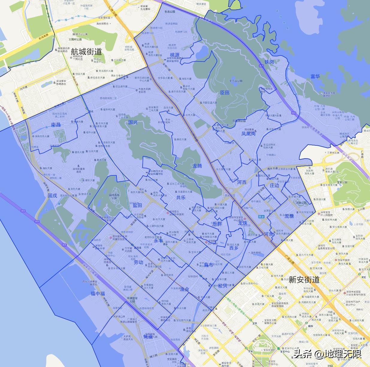 深圳宝安区西乡流塘村地图,深圳市宝安区西乡街道社区分布图