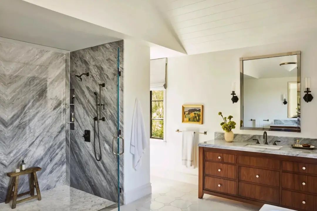 大理石设计案例,大理石浴室效果图大全