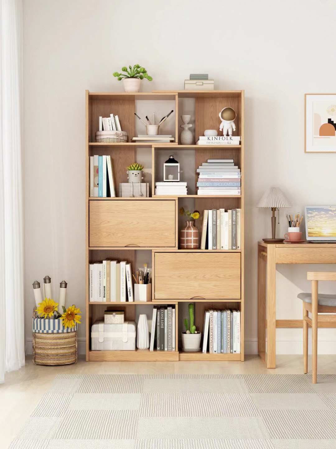 折叠式小巧书架,可伸缩的隐藏式书架