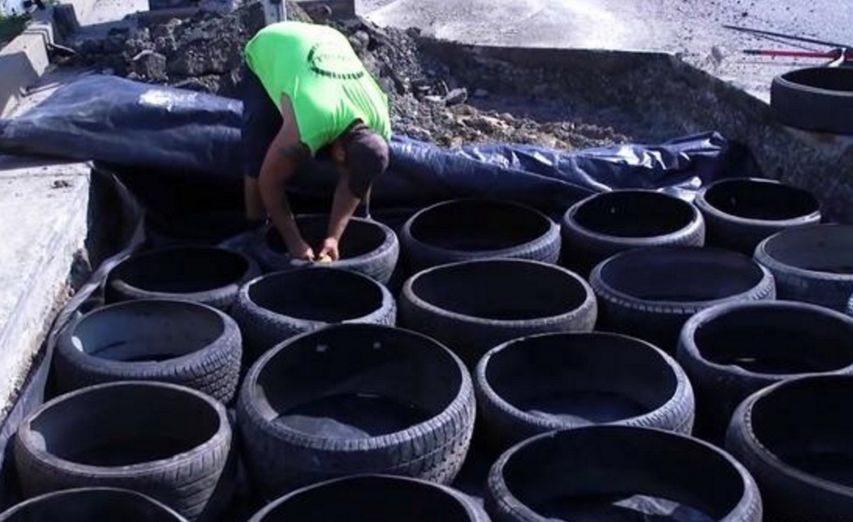 为什么美国修公路要预埋一些轮胎,修公路为什么要埋轮胎