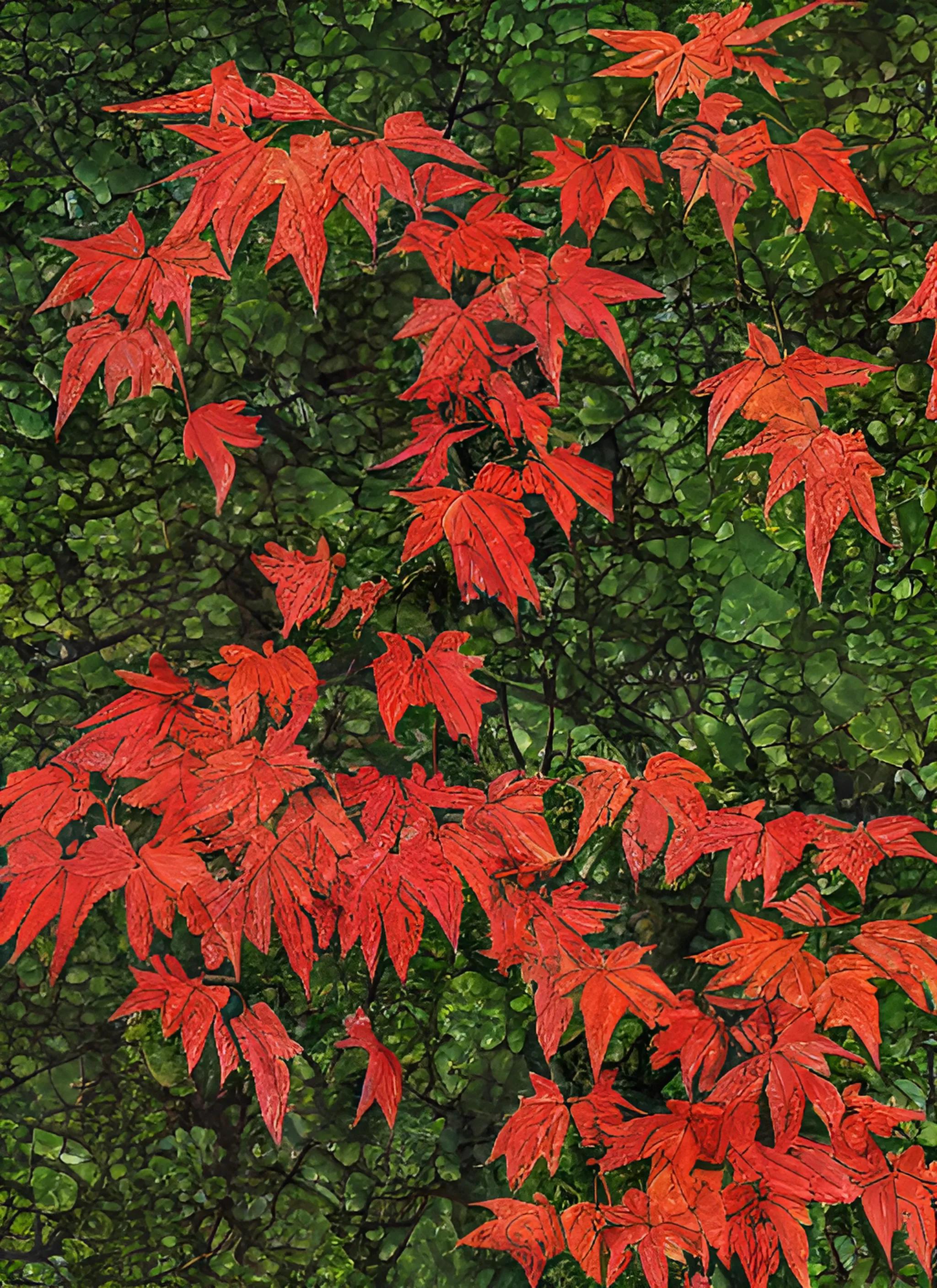 3叶爬山虎秋天叶子变红吗,爬山虎的叶子是先变红还是先变黄