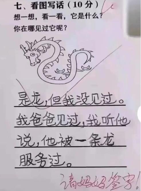 “他被一条龙服务过”，小学生作文惹怒妈妈，爸爸有口难辩