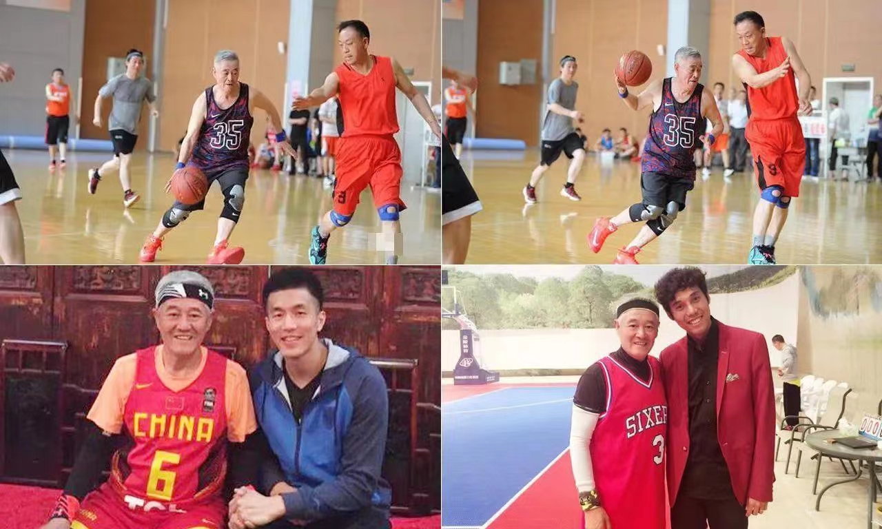 赵本山看辽宁男篮比赛穿的啥,赵本山穿紫裤子观战辽篮比赛