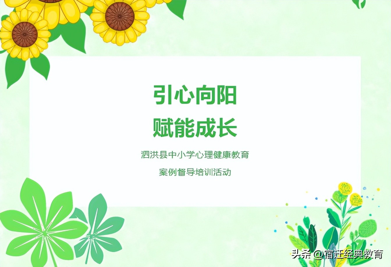 引心向阳赋能成长——泗洪县中小学心理健康教育案例督导培训活动
