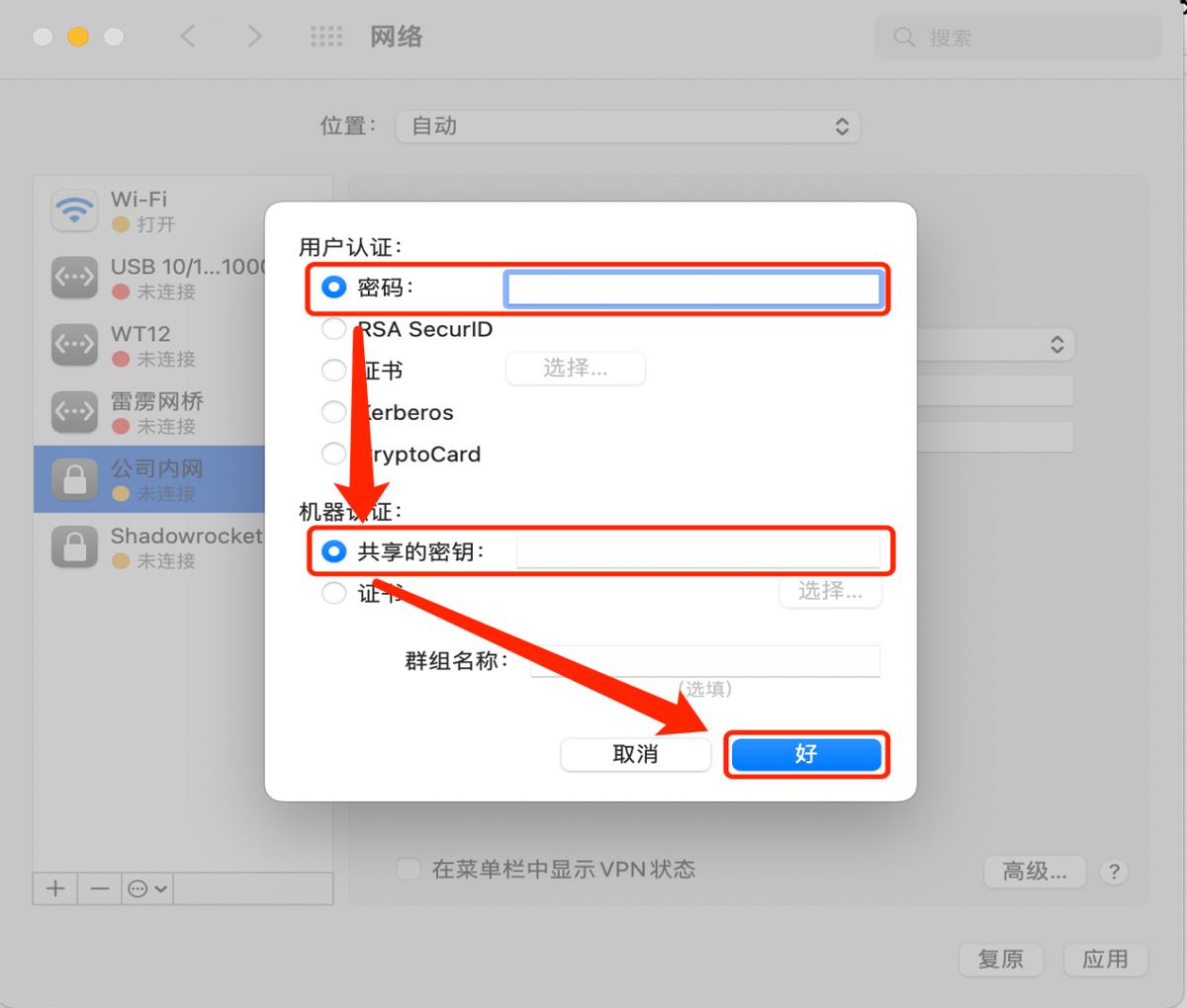 MacOS苹果电脑连接虚拟专用网VPN