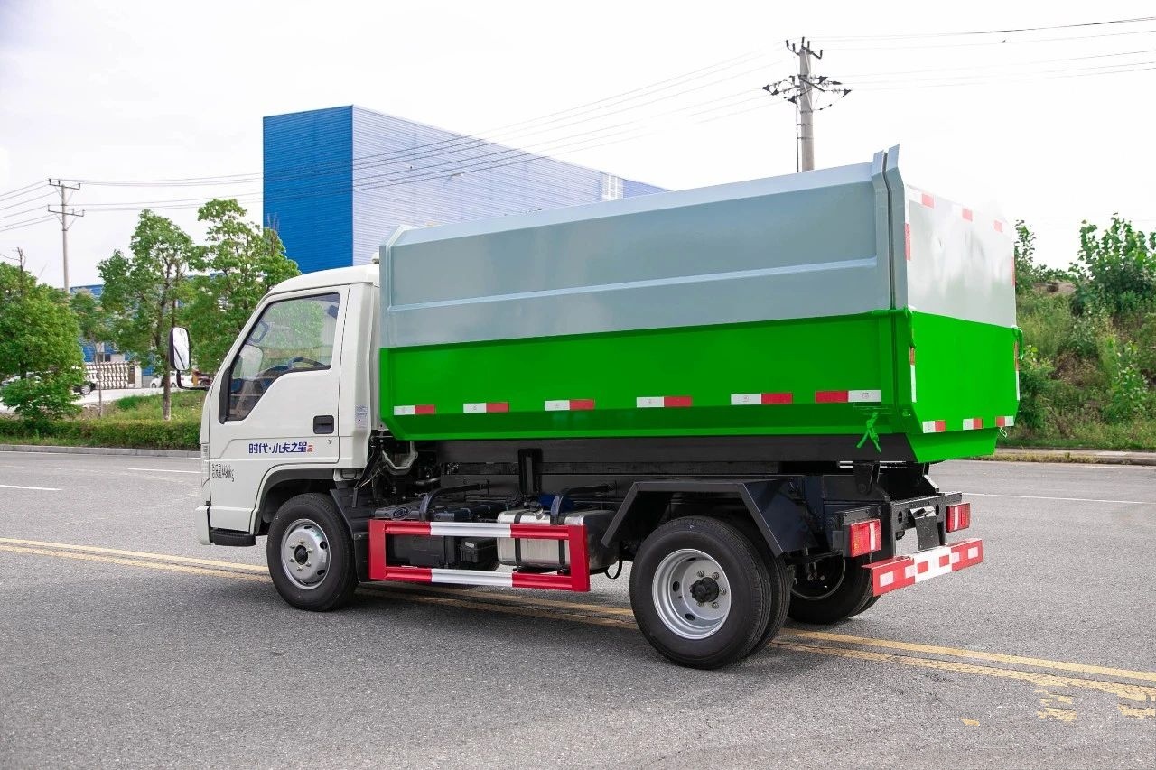 小型蓝牌挂桶垃圾车,国六挂桶垃圾车价格