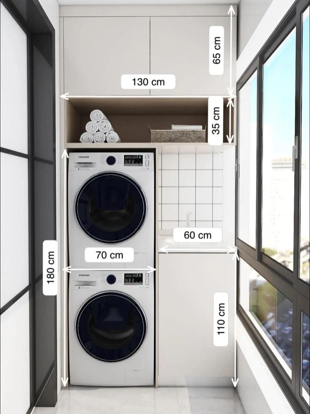 阳台洗衣机柜做多大尺寸,阳台洗衣机柜一体尺寸图