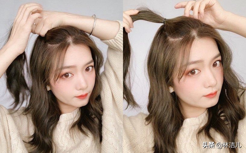 赵丽颖同款半扎发发型扎法,扎发教程简单好看赵丽颖同款发型