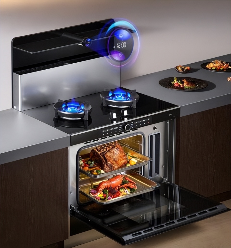 7000元左右美的直吸加侧吸集成灶,集成灶和顶吸油烟机哪个更美观