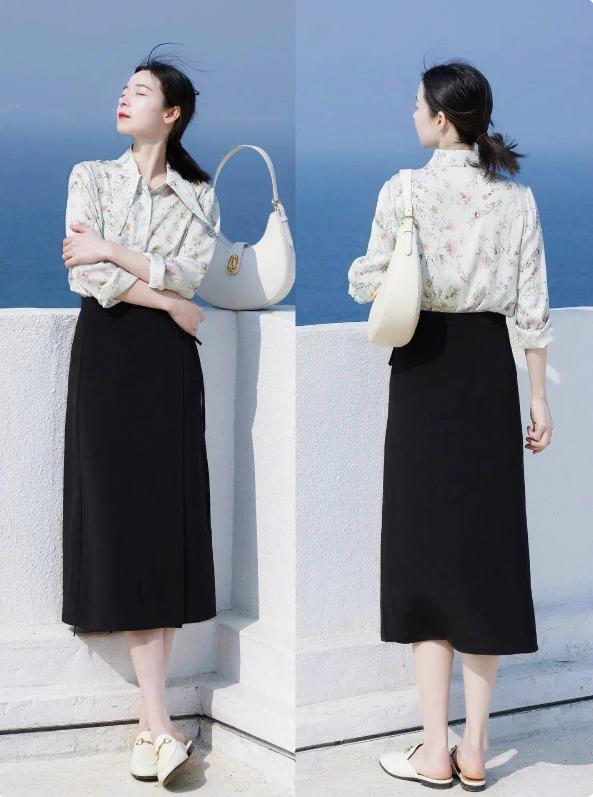 衬衫搭配牛仔裤简约时髦,衬衫如何搭配阔腿牛仔裤女士