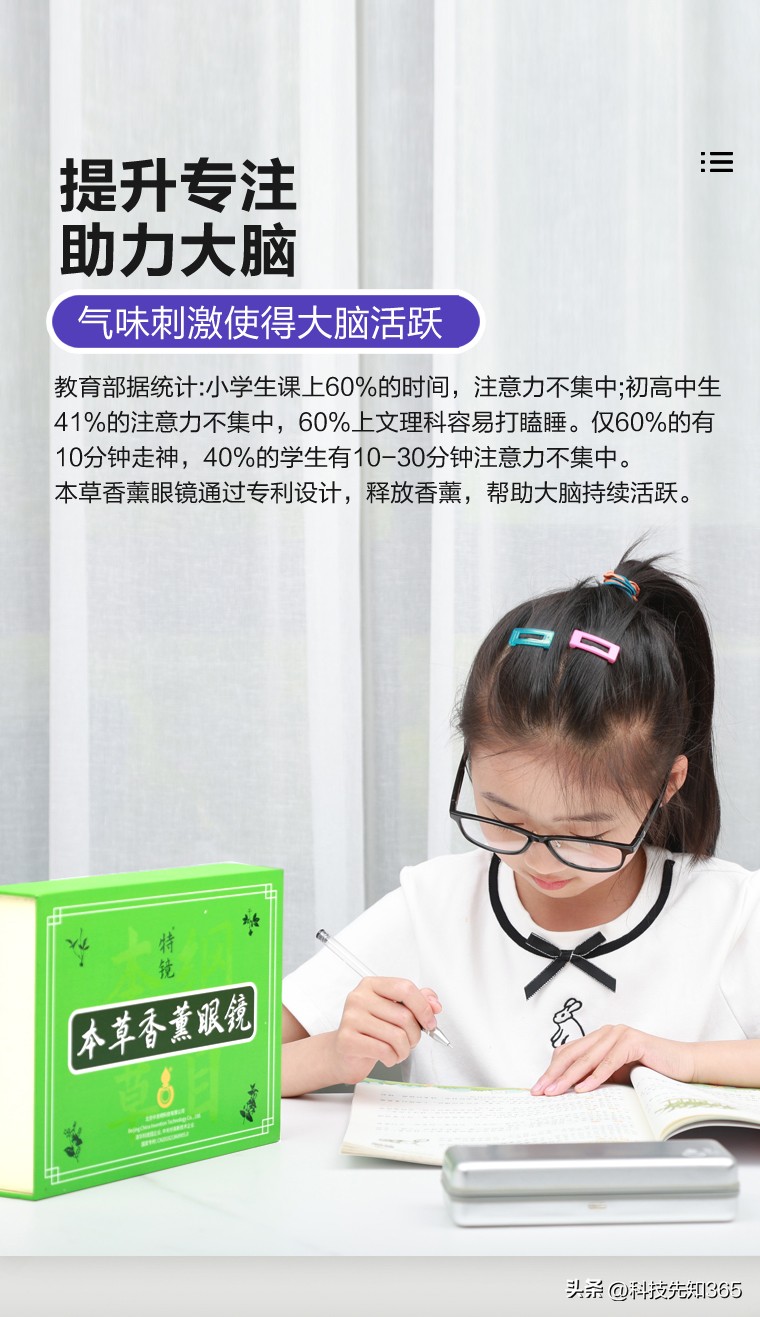 本草香薰眼镜，改善青少年视力，缓解眼疲劳和干眼，众筹近百万
