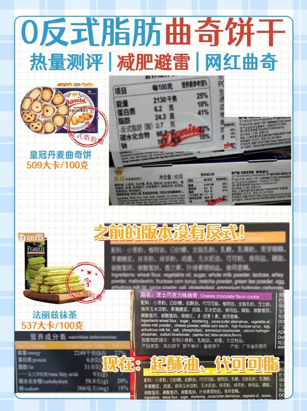 皇冠曲奇反式脂肪 (反式曲奇测评)