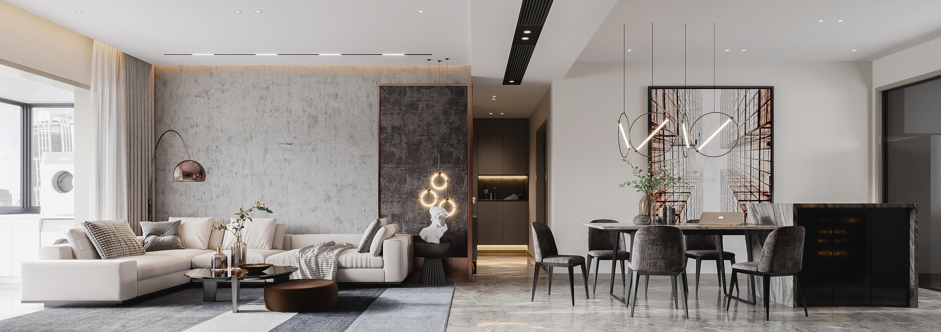 成都130平暖色系现代风，这样的设计装修，真想天天腻在家里