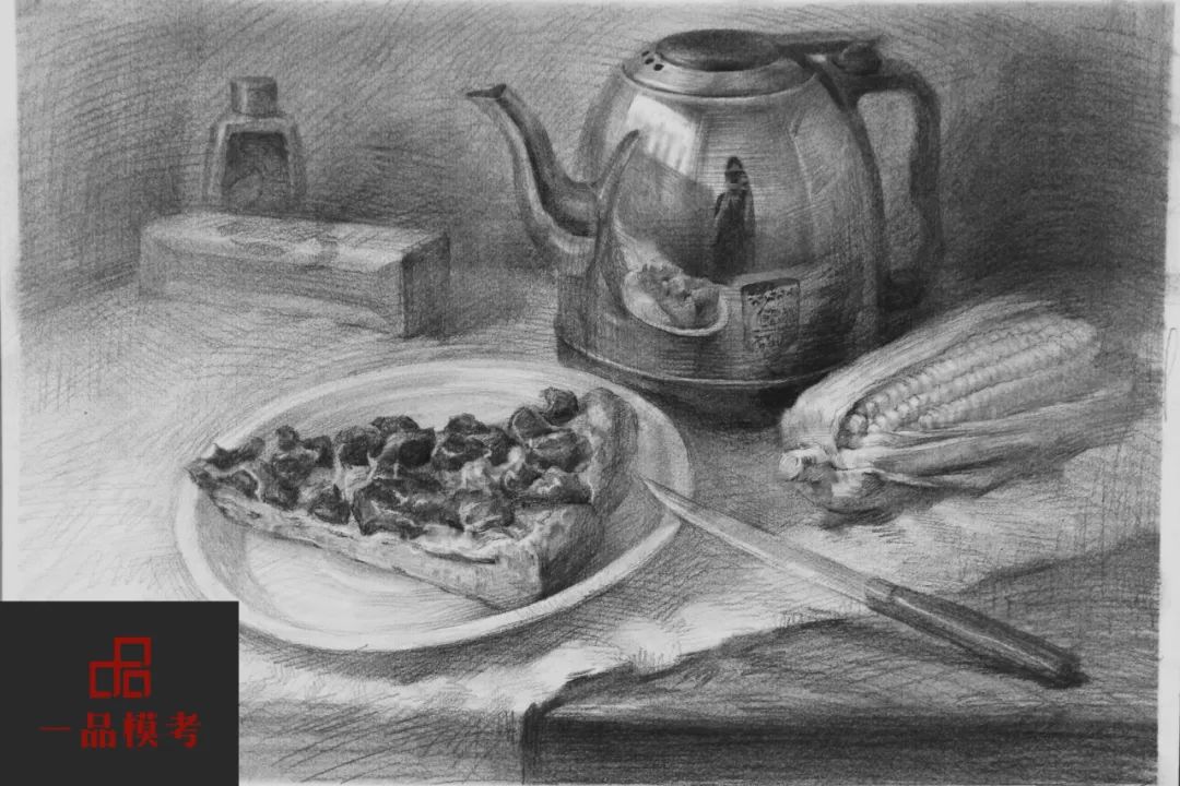 万人联考一模2024素描高分,一模静物素描高分卷