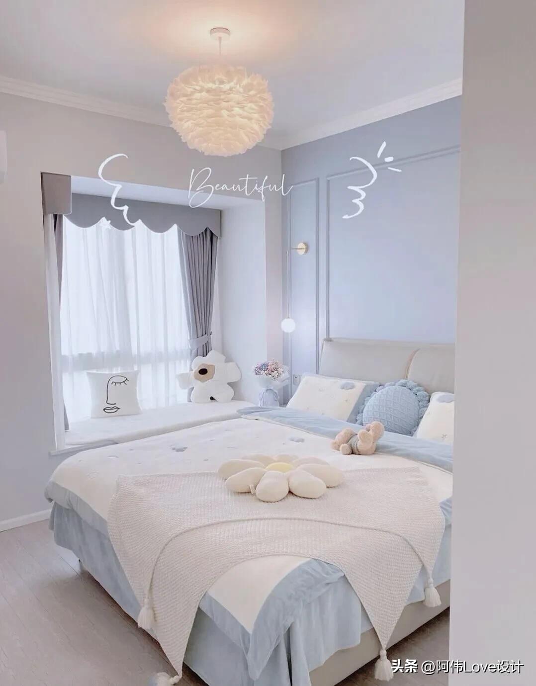 卧室墙面漆颜色搭配,婚房卧室窗帘颜色搭配