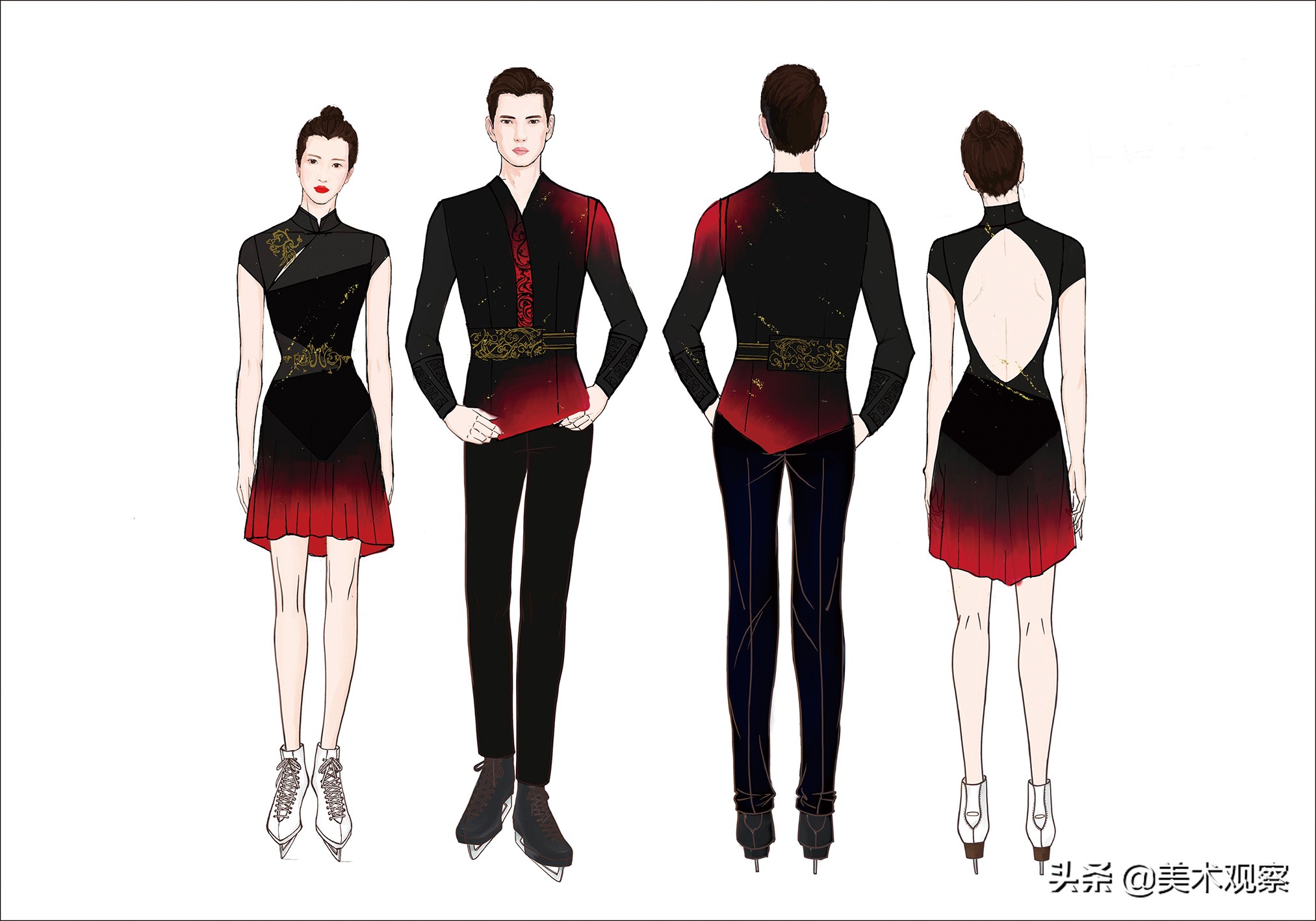 花样滑冰惊艳服装,花样滑冰设计服装