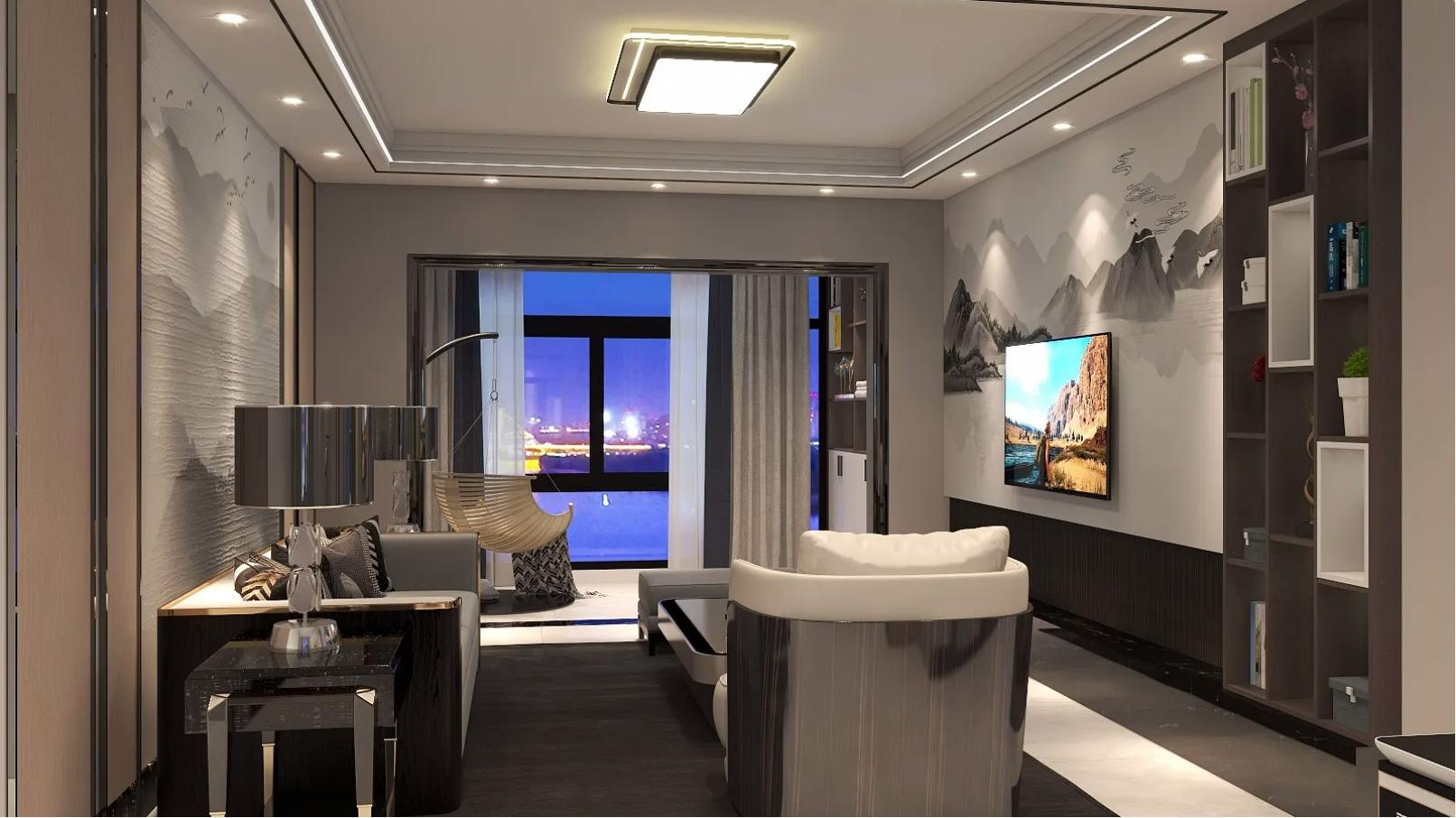 锦绣花苑现代简约装修效果图,性价比高的简约新中式装修效果图